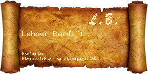 Lehner Barót névjegykártya
